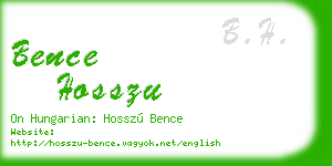 bence hosszu business card